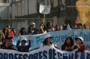 HUELGA DE HAMBRE DE PROFESORES COMUNA DE LAFLORIDA, SANTIAGO DE CHILE